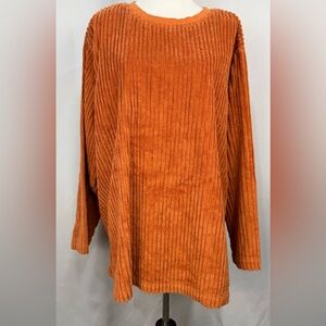 Denim & Co, Pullover Crewneck Sweater Size 3X Burnt Orange